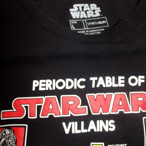 Periodic Table of Star Wars Villains Black T-Shirt Size L - Picture 2 of 3
